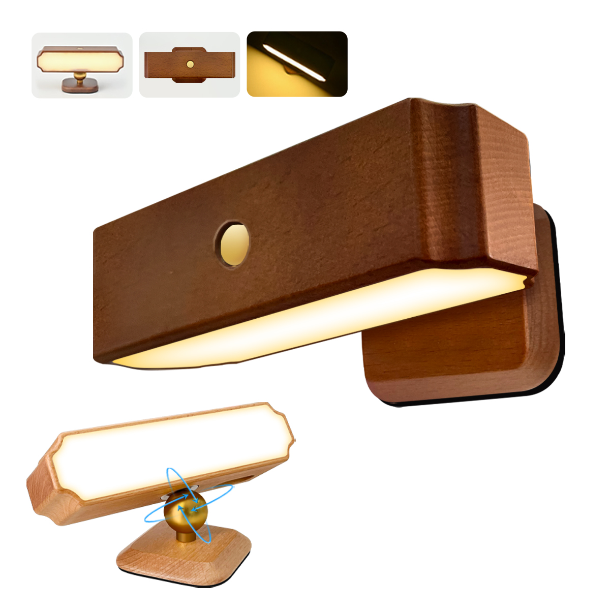 HCP263-长条形实木感应小夜灯